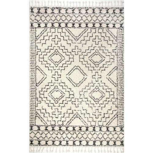  NuLOOM nuLOOM GCDI02A Vasiliki Moroccan Tribal Shag Rug, 4 x 6, Off-White