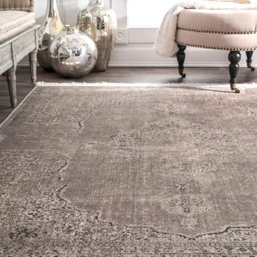  NuLOOM nuLOOM 200DCRS03C Vintage Medallion Cantrell Fringe Area Rug, 7 6 x 9 6, Beige