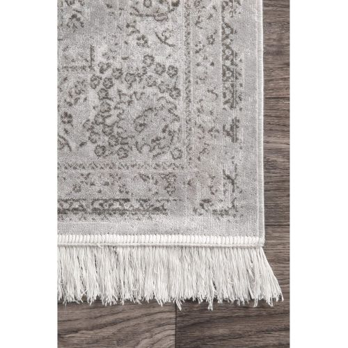  NuLOOM nuLOOM 200DCRS03C Vintage Medallion Cantrell Fringe Area Rug, 7 6 x 9 6, Beige