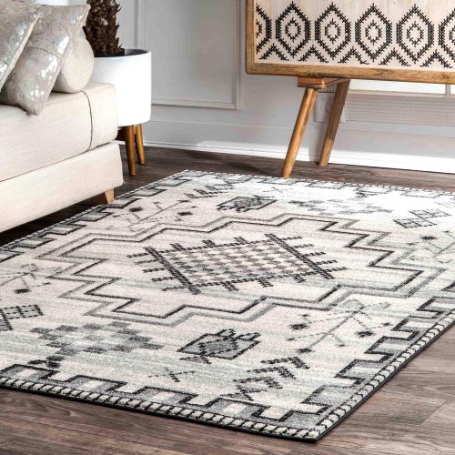  NuLOOM nuLOOM RZBD67A Richelle Tribal Medallion Rug, 5 x 7 5, Silver