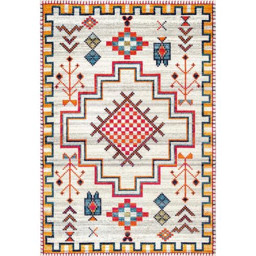  NuLOOM nuLOOM RZBD67A Richelle Tribal Medallion Rug, 5 x 7 5, Silver