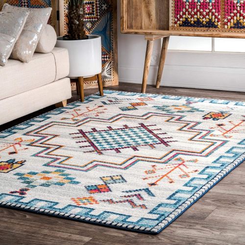  NuLOOM nuLOOM RZBD67A Richelle Tribal Medallion Rug, 5 x 7 5, Silver