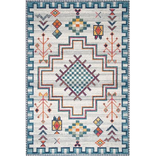  NuLOOM nuLOOM RZBD67A Richelle Tribal Medallion Rug, 5 x 7 5, Silver