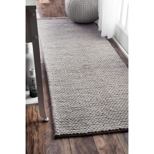  NuLOOM nuLOOM CB01 Handwoven Chunky Cable Wool Rug, 5 x 8, Off White