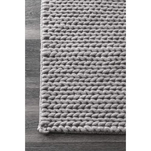  NuLOOM nuLOOM CB01 Handwoven Chunky Cable Wool Rug, 5 x 8, Off White