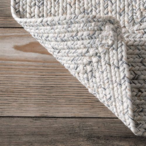  NuLOOM nuLOOM HJFV01C Braided Lefebvre Outdoor Rug, 5 x 8, Salt and Pepper