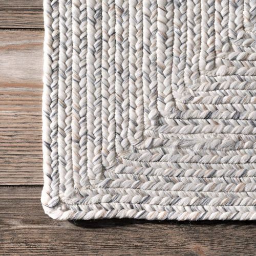  NuLOOM nuLOOM HJFV01C Braided Lefebvre Outdoor Rug, 5 x 8, Salt and Pepper