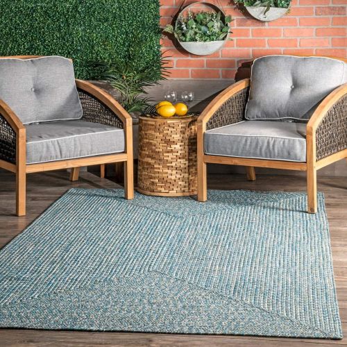  NuLOOM nuLOOM HJFV01C Braided Lefebvre Outdoor Rug, 5 x 8, Salt and Pepper