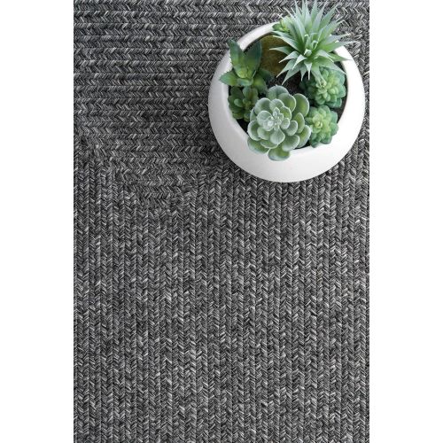  NuLOOM nuLOOM HJFV01C Braided Lefebvre Outdoor Rug, 5 x 8, Salt and Pepper