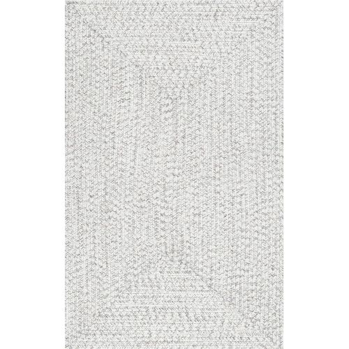  NuLOOM nuLOOM HJFV01C Braided Lefebvre Outdoor Rug, 5 x 8, Salt and Pepper