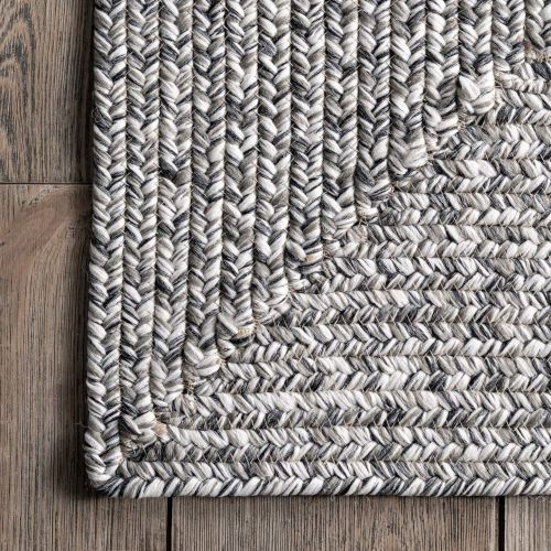  NuLOOM nuLOOM HJFV01C Braided Lefebvre Outdoor Rug, 5 x 8, Salt and Pepper