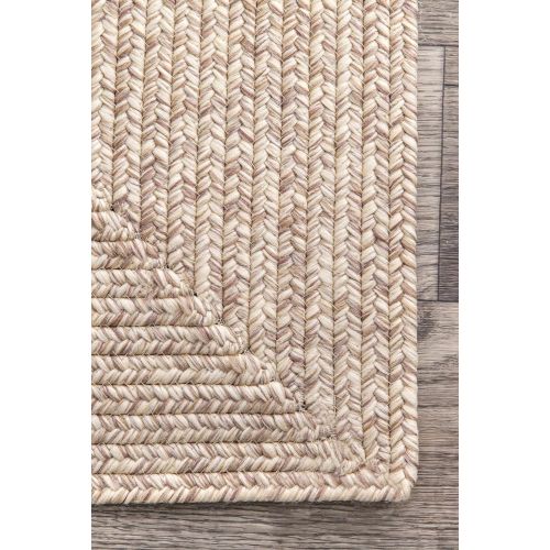  NuLOOM nuLOOM HJFV01C Braided Lefebvre Outdoor Rug, 5 x 8, Salt and Pepper