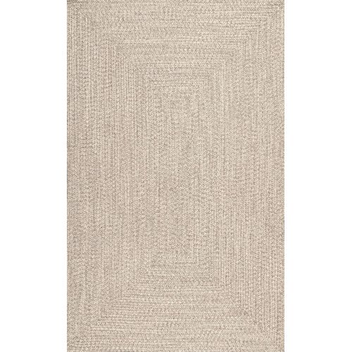  NuLOOM nuLOOM HJFV01C Braided Lefebvre Outdoor Rug, 5 x 8, Salt and Pepper