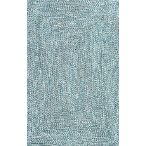  NuLOOM nuLOOM HJFV01C Braided Lefebvre Outdoor Rug, 5 x 8, Salt and Pepper