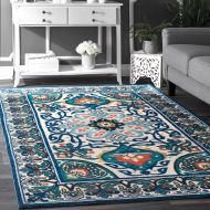 NuLOOM nuLOOM 8-Feet-by-10-Feet Floral Leda Rug - Blue