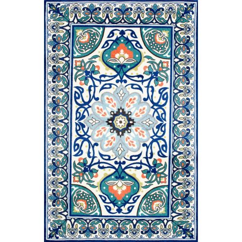  NuLOOM nuLOOM 8-Feet-by-10-Feet Floral Leda Rug - Blue