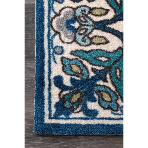  NuLOOM nuLOOM 8-Feet-by-10-Feet Floral Leda Rug - Blue