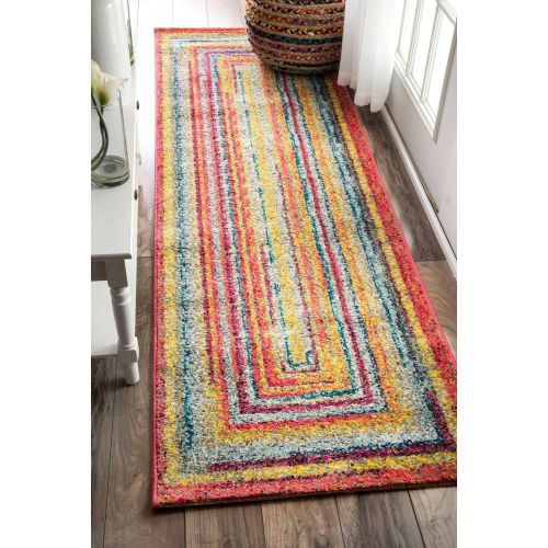  NuLOOM nuLOOM ECCR02A Hargis Labyrinth Runner Rug, 2 5 x 8, Multi