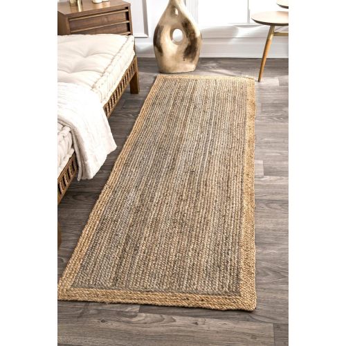  NuLOOM nuLOOM TAJT09E Hides Eleonora Jute Rug, 5 x 8, Grey