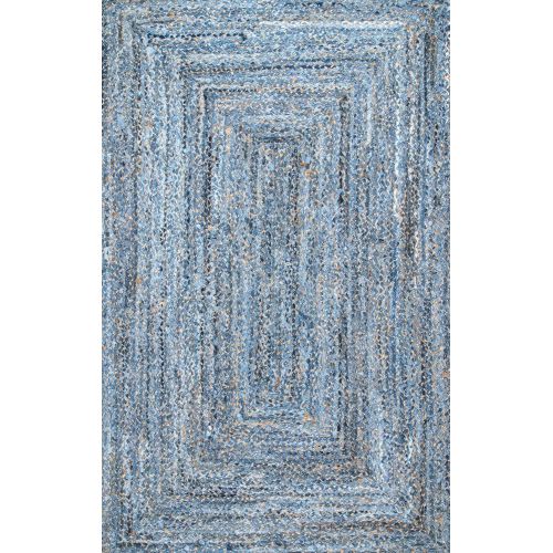  NuLOOM nuLOOM ASDR01A Hand Braided Otelia Denim Jute Rug, 5 x 8, Denim