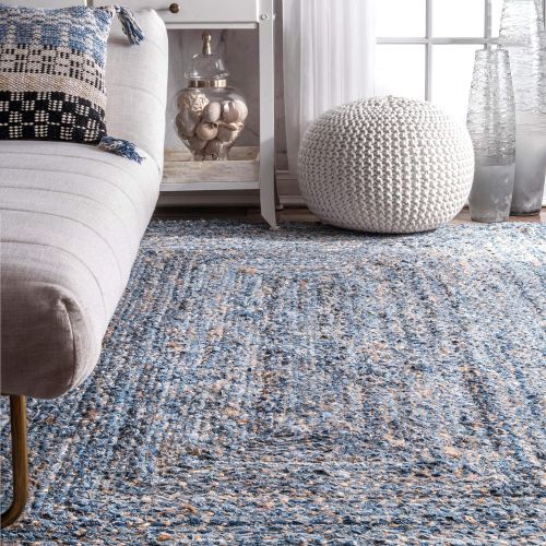  NuLOOM nuLOOM ASDR01A Hand Braided Otelia Denim Jute Rug, 5 x 8, Denim