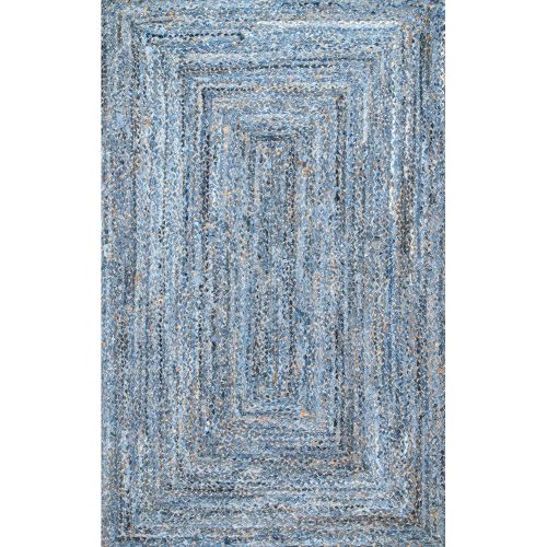  NuLOOM nuLOOM ASDR01A Hand Braided Otelia Denim Jute Rug, 5 x 8, Denim