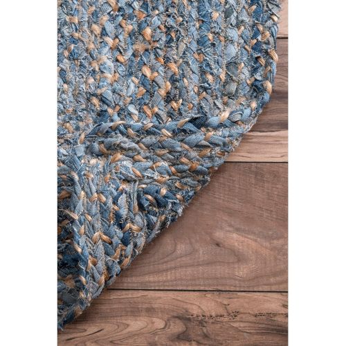  NuLOOM nuLOOM ASDR01A Hand Braided Otelia Denim Jute Rug, 5 x 8, Denim