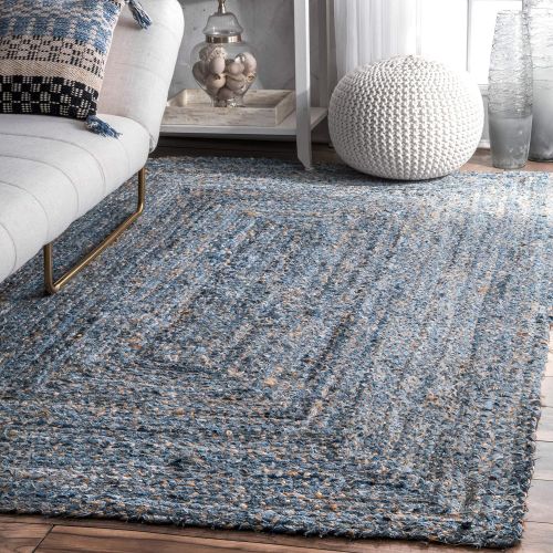  NuLOOM nuLOOM ASDR01A Hand Braided Otelia Denim Jute Rug, 5 x 8, Denim