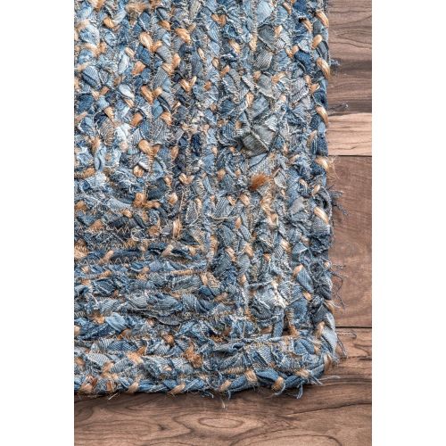  NuLOOM nuLOOM ASDR01A Hand Braided Otelia Denim Jute Rug, 5 x 8, Denim