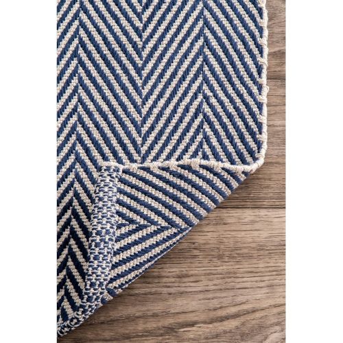  NuLOOM nuLOOM Handwoven Braided Border Denim Rag Runner Area Rugs, 2 6 x 8, Light Blue