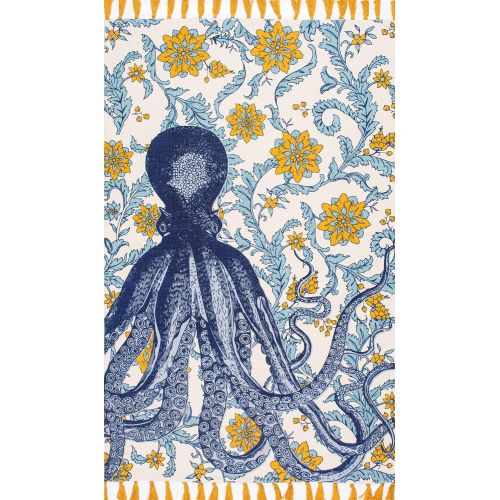  NuLOOM nuLOOM Multicolor Thomas Paul Flatweave Cotton Octopus Runner, 2 Feet 8 Inches by 8 Feet