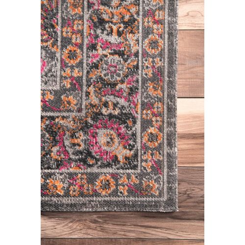  NuLOOM nuLOOM Blue Vintage Persian Floral Isela Rug, 5 Feet by 7 Feet 5 Inches