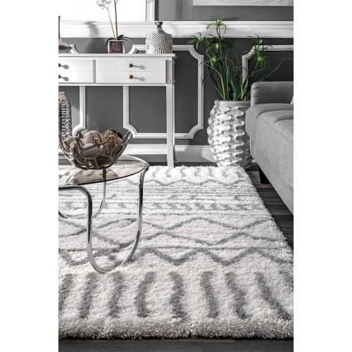  NuLOOM nuLOOM OZAS04A Renata Moroccan Shag Rug, 7 10 x 10, Grey