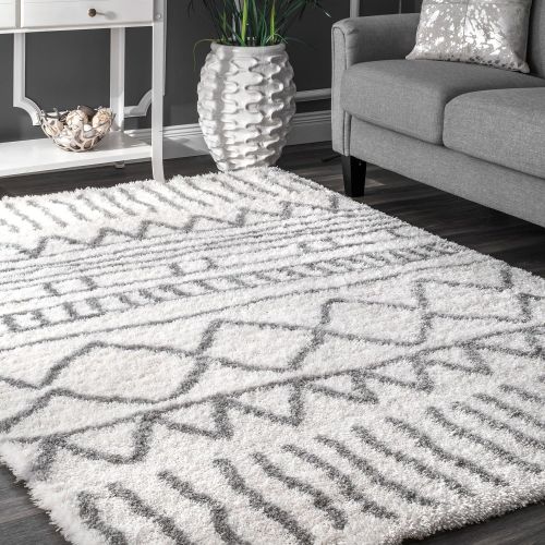  NuLOOM nuLOOM OZAS04A Renata Moroccan Shag Rug, 7 10 x 10, Grey