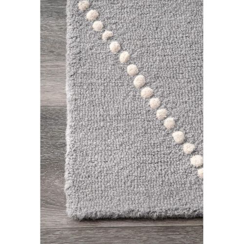  NuLOOM nuLOOM Hand Tufted Wool Dotted Diamond Trellis Area Rugs, 4 x 6, Baby Pink