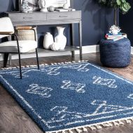 NuLOOM nuLOOM GCDI03A Mackie Moroccan Diamond Shag Rug, 4 x 6, Off-White