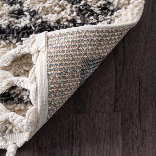  NuLOOM nuLOOM GCDI03A Mackie Moroccan Diamond Shag Rug, 4 x 6, Off-White