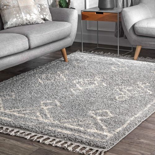  NuLOOM nuLOOM GCDI03A Mackie Moroccan Diamond Shag Rug, 4 x 6, Off-White