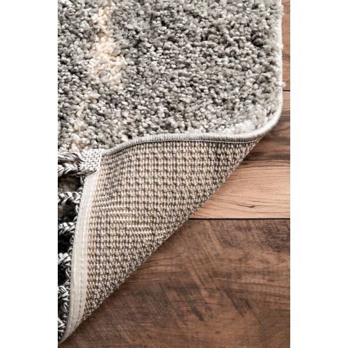  NuLOOM nuLOOM Nieves Moroccan Diamond Shag Rug, 5 3 x 7 7, Off White