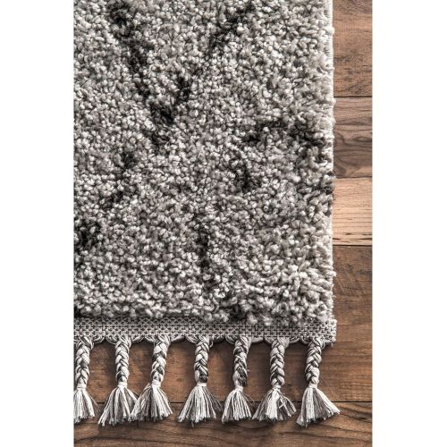  NuLOOM nuLOOM Nieves Moroccan Diamond Shag Rug, 5 3 x 7 7, Off White