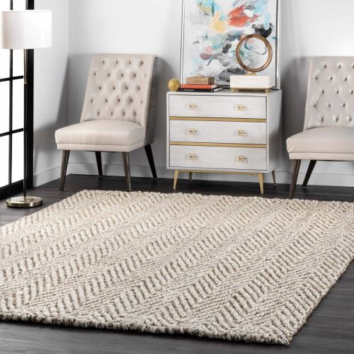  NuLOOM nuLOOM CLWA03A Handmade Vania Chevron Jute Rug, 4 x 6, Off White