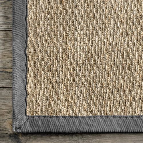  NuLOOM nuLOOM Elijah Seagrass with Border Area Rug, Beige, 6 x 9