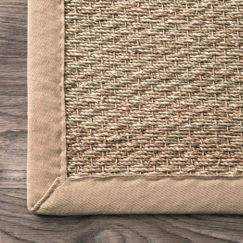  NuLOOM nuLOOM Elijah Seagrass with Border Area Rug, Beige, 6 x 9