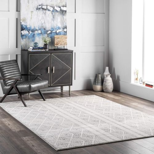  NuLOOM nuLOOM Grey Sarina Diamonds Rug, 5 Feet by 7 Feet 5 Inches