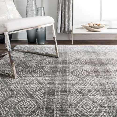  NuLOOM nuLOOM Grey Sarina Diamonds Rug, 5 Feet by 7 Feet 5 Inches