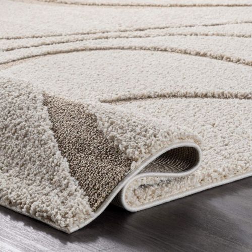  NuLOOM nuLOOM OZSG08A Soft and Plush Shaggy Curves Caroyln Shag Rug, 5 3 x 7 6, Cream