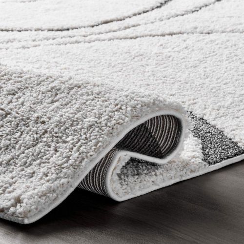  NuLOOM nuLOOM OZSG08A Soft and Plush Shaggy Curves Caroyln Shag Rug, 5 3 x 7 6, Cream