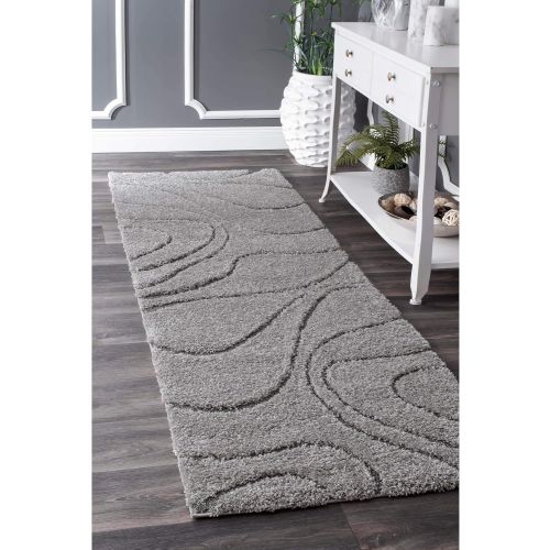  NuLOOM nuLOOM OZSG08A Soft and Plush Shaggy Curves Caroyln Shag Rug, 5 3 x 7 6, Cream