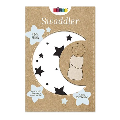  NuRoo Nuroo The Swaddler One Size For All Babies From Preemie to 9 Months- Goodnight Stars