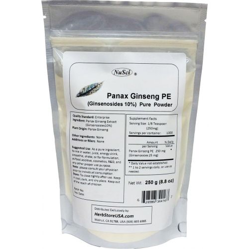  NuSci Panax Ginseng Extract Powder, Standardized 10% Ginsenosides, Energy & Vitality (1000 grams (2.2 lb))